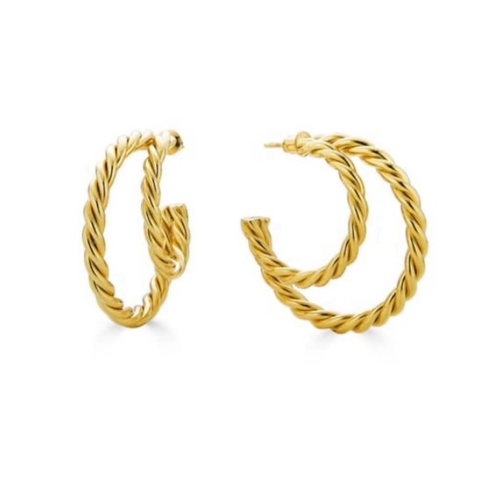 Rendor NWT Twisted Hoop Earrings | Dust Bag Included ✨